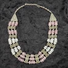 NECKLACE w/ HAND-CARVED AMETHYST BEADS