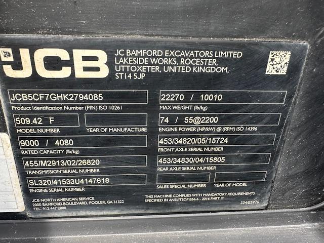 2019 JCB 509.42 Telehandler