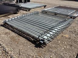 STACK OF WROUGHT IRON FENCE PANELS