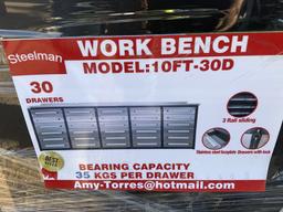 STEELMAN 10FT 30 DRAWER WORKBENCH