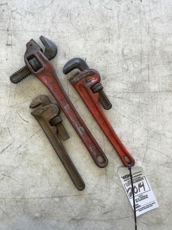 (3) PIPE WRENCHES