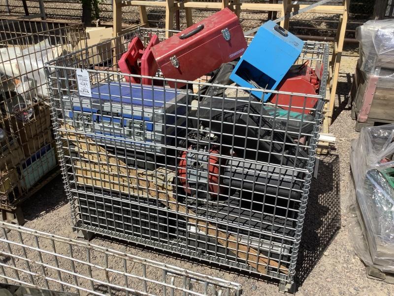 BASKET OF ASST TESTING EQUIPMENT AND BOXES