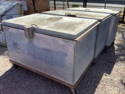 (3) METAL STORAGE BOXES