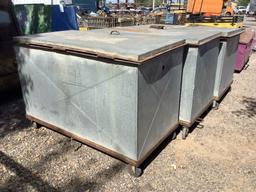 (3) METAL STORAGE BOXES