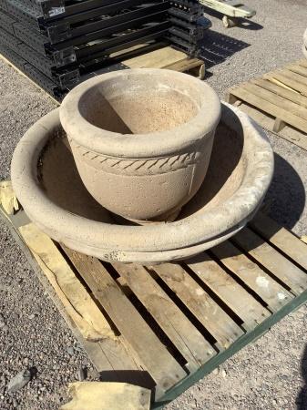 (2) CONCRETE PLANTERS