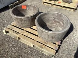 (2) CONCRETE PLANTERS