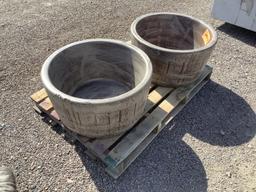 (2) CONCRETE PLANTERS