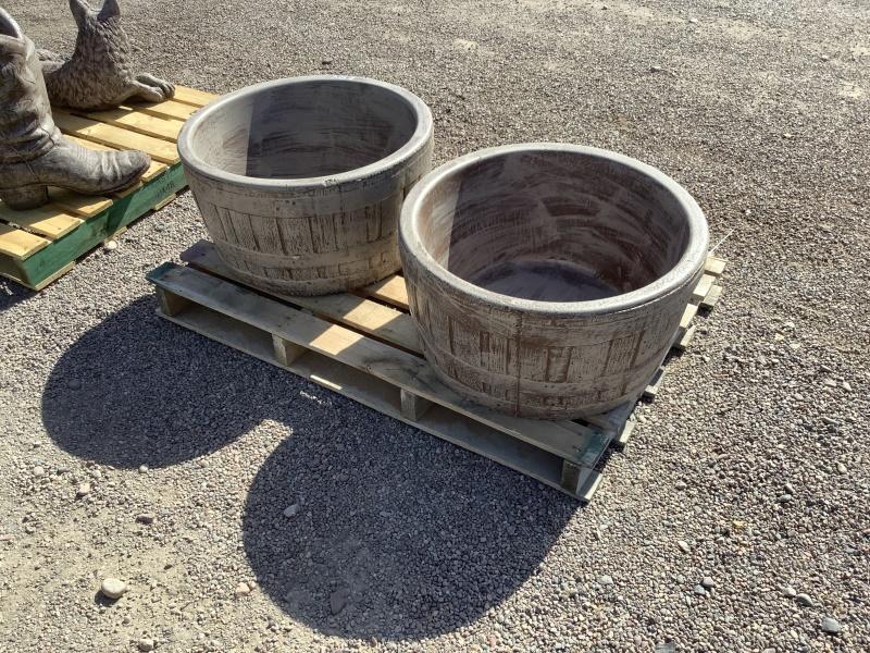 (2) CONCRETE PLANTERS