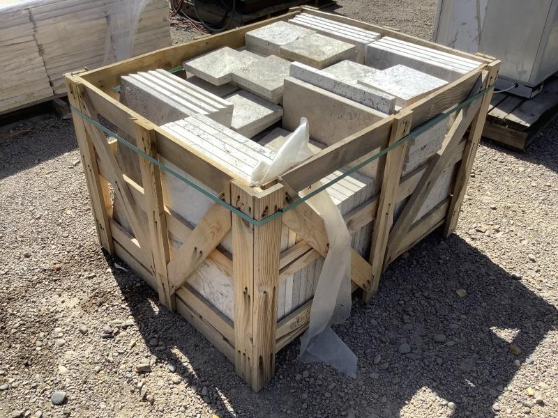 CRATE OF TRAVERTINE PAVERS