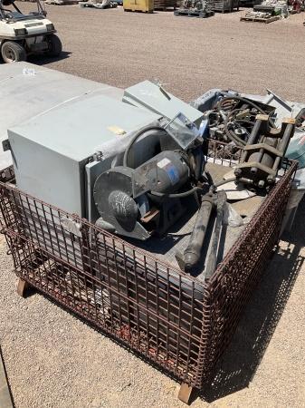 BASKET OF ASST SHOP EQUIPMENT AND ELECTRICAL BOXES