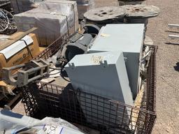 BASKET OF ASST SHOP EQUIPMENT AND ELECTRICAL BOXES