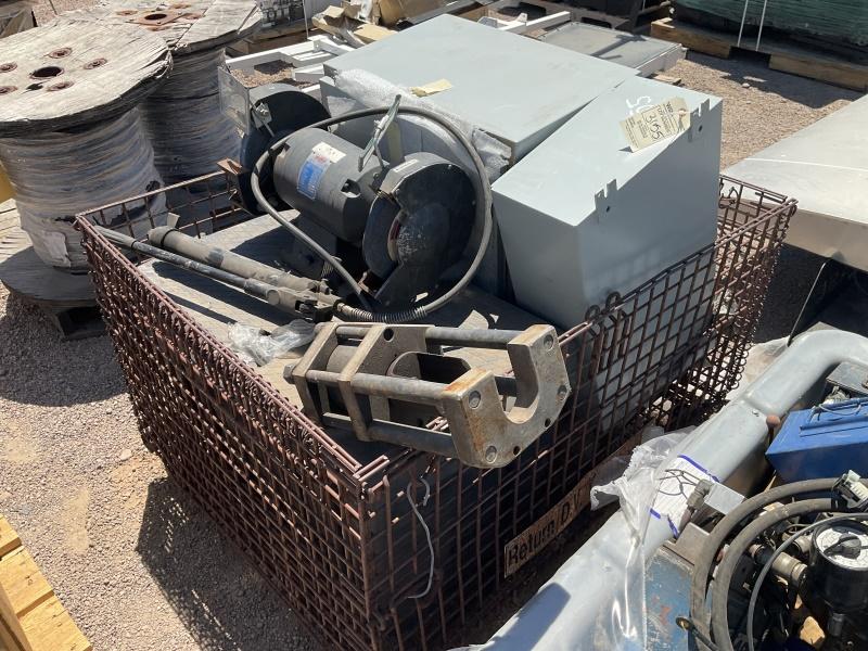 BASKET OF ASST SHOP EQUIPMENT AND ELECTRICAL BOXES