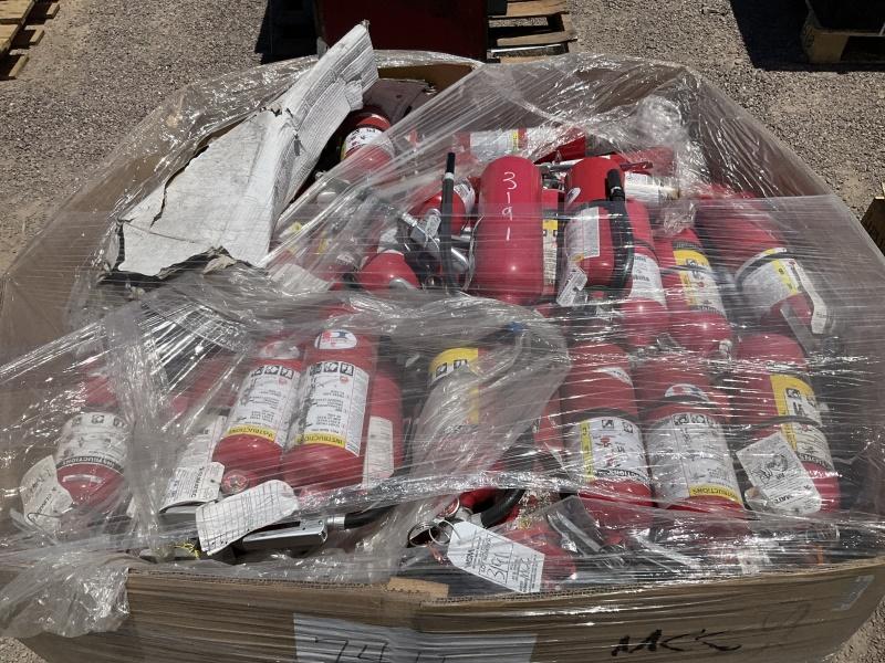 BOX OF FIRE EXTINGUISHERS