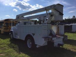 1983 CHEV C70 BUCKET TRUCK (5SPD/2SPD, 366 BIG BLOCK GAS, TECP 45' BOOM. 12' BAKER UTILITY BED,