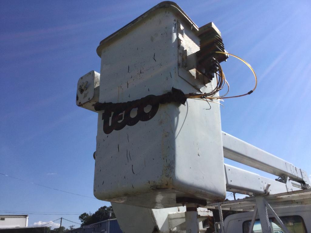 1983 CHEV C70 BUCKET TRUCK (5SPD/2SPD, 366 BIG BLOCK GAS, TECP 45' BOOM. 12' BAKER UTILITY BED,