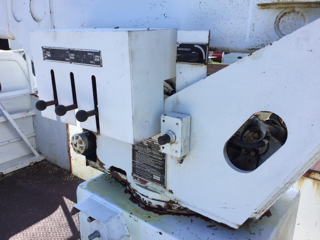1983 CHEV C70 BUCKET TRUCK (5SPD/2SPD, 366 BIG BLOCK GAS, TECP 45' BOOM. 12' BAKER UTILITY BED,