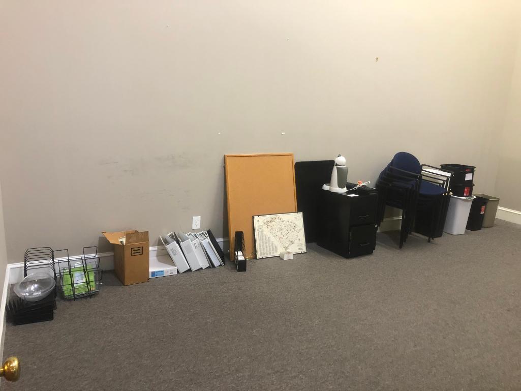 CONTENTS OF OFFICE-CHAIRS, FILE CABINET, WOODEN