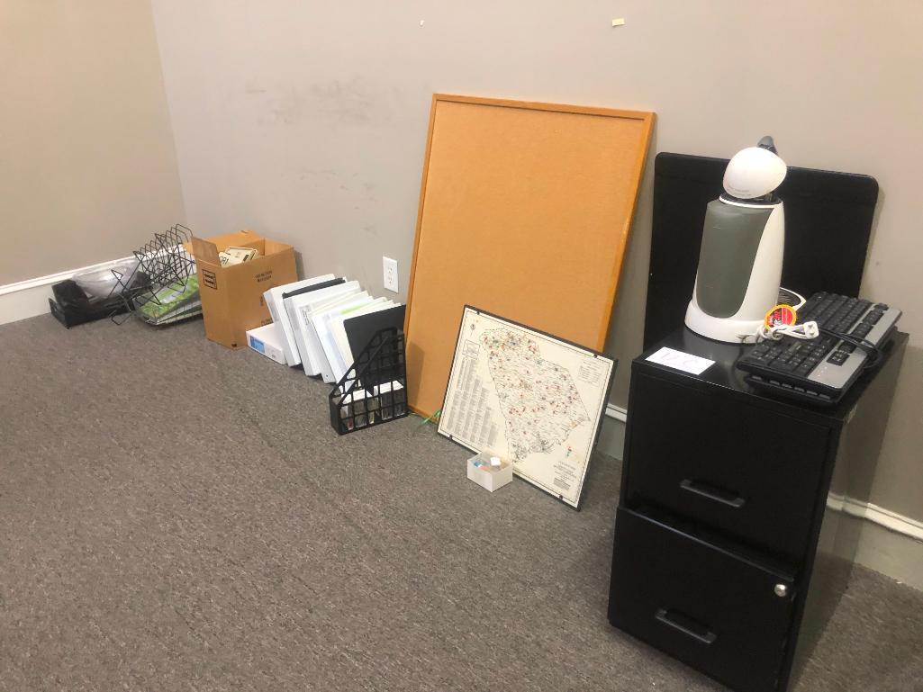 CONTENTS OF OFFICE-CHAIRS, FILE CABINET, WOODEN