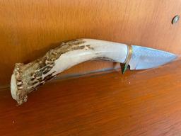HANDMADE BONE HANDLE HUNTING KNIFE