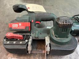 METABO 18V POWER TOOLS (2 DRILLS, BAND SAW, 3 BATTERIES AND CHARGER)