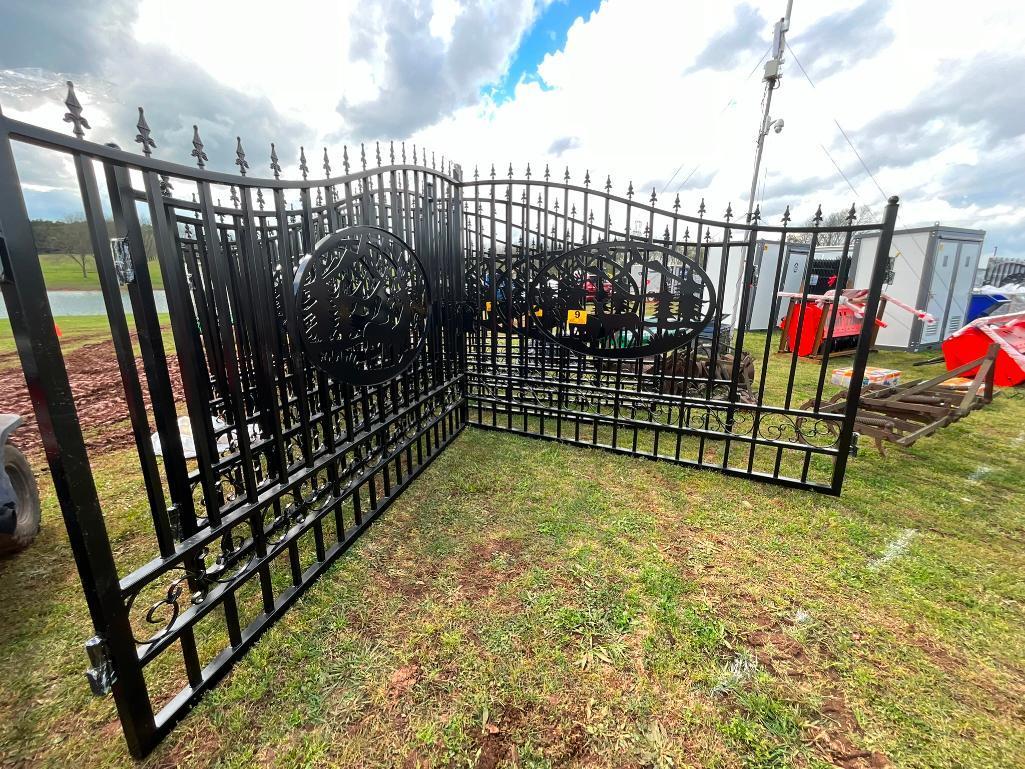 20' BI PARTING IRON GATE W/DEER ARTWORK