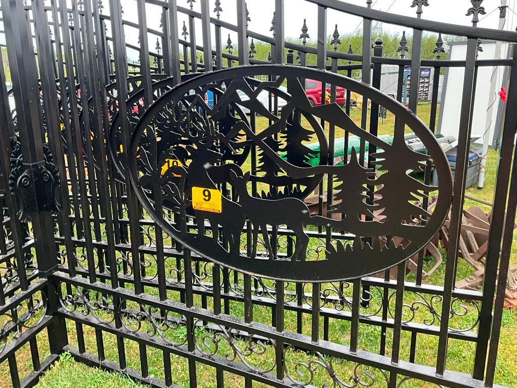 20' BI PARTING IRON GATE W/DEER ARTWORK