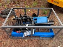 UNUSED AGT HYDRAULIC SKID STEER AUGER W/ 3 BITS (BLUE) (6, 12 AND 14 INCH BITS,