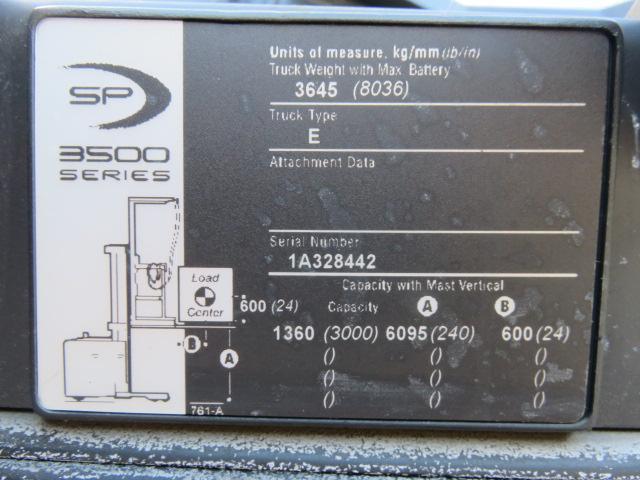 CROWN SP 3520-30 NARROW AISLE STAND FORKLIFT / STOCK PICKER