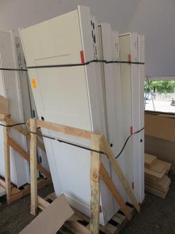 PALLET OF (8) ASSORTED SIZE INTERIOR DOORS AND FRAMES