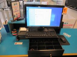 HP COMPUTER W/ELO TOUCH SCREEN MONITOR, CASH DRAWER, RECIEPT PRINTER & CARD READER