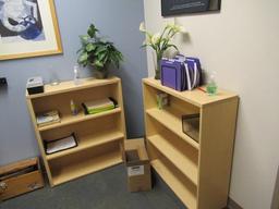 CONTENTS OF OFFICE - DESK, CHAIRS, BOOKCASES, FILE CABINET & (2) LENOVO MONITORS