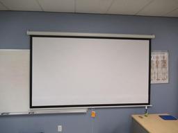 INFOCUS PROJECTOR, RETRACTABLE SCREEN & DRY ERASE BOARD
