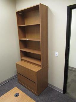 DESK, BOOK SHELF & ROLLING CHAIR