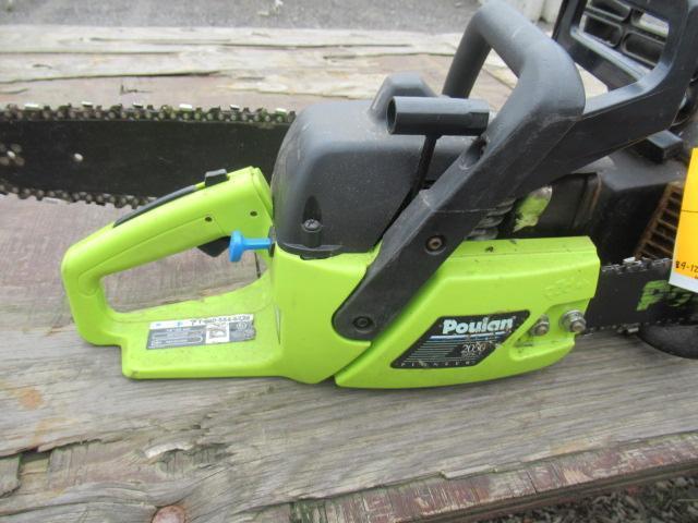 EAGER BEAVER 626771 GAS POWERED CHAINSAW W/ 20'' BAR, POULAN PIONEER 2050 GAS POWERED CHAINSAW W/