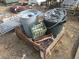 WIRE METAL CRATE W/ASSORTED ELECTRICAL WIRE