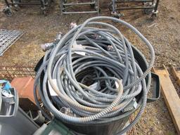 WIRE METAL CRATE W/ASSORTED ELECTRICAL WIRE