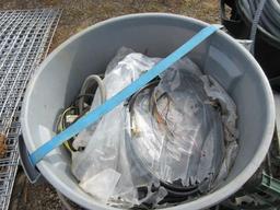 WIRE METAL CRATE W/ASSORTED ELECTRICAL WIRE