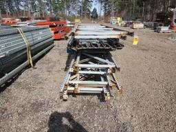 PALLET RACKING UPRIGHTS (10) 32'' X 10' TALL WITH CROSS ARMS