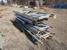 PALLET RACKING UPRIGHTS (10) 32'' X 10' TALL WITH CROSS ARMS