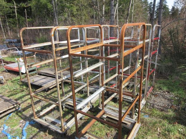 (6) METAL ROLLING RACKS
