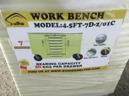2022 SUIHE 4'6'' ROLLING WORKBENCH W/ (7) DRAWERS & (2) CABINETS (UNUSED)