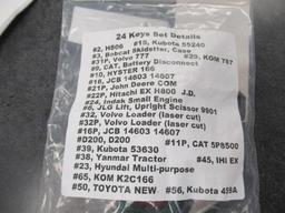 SET OF (24) HEAVY EQUIPMENT KEYS