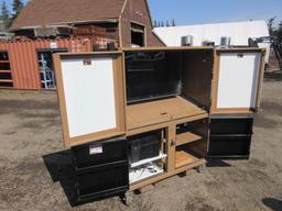KNAACK 118-01 DATA VAULT COMMUNICATION CENTER W/ 46'' MONITOR, HP LASERJET PRO 200 PRINTER, CYBER