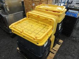 (23) PLASTIC TOTES W/ LIDS