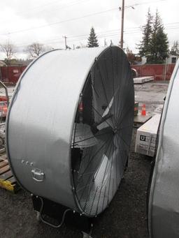60'' UTILITECH INDUSTRIAL DRUM FAN, HIGH VELOCITY BELT DRIVE FAN, 2-SPEED, GALVANIZED FINISH, MOVES