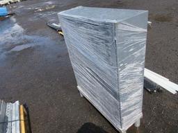 ASSORTED METAL SHELVES W/ HOSE FITTINGS