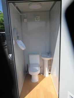 2023 SIMPLE SPACE PORTABLE RESTROOM W/ (2) SEPARATE STALLS (UNUSED)