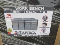 2023 STEELMAN 7' 20-DRAWER STAINLESS STEEL WORKBENCH (UNUSED)