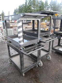 2' X 3' DOUBLE TRAY RUBBERMAID CART & (3) 2' X 3' DOUBLE TRAY ULINE CARTS