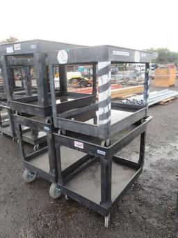 2' X 3' DOUBLE TRAY RUBBERMAID CART & (3) 2' X 3' DOUBLE TRAY ULINE CARTS
